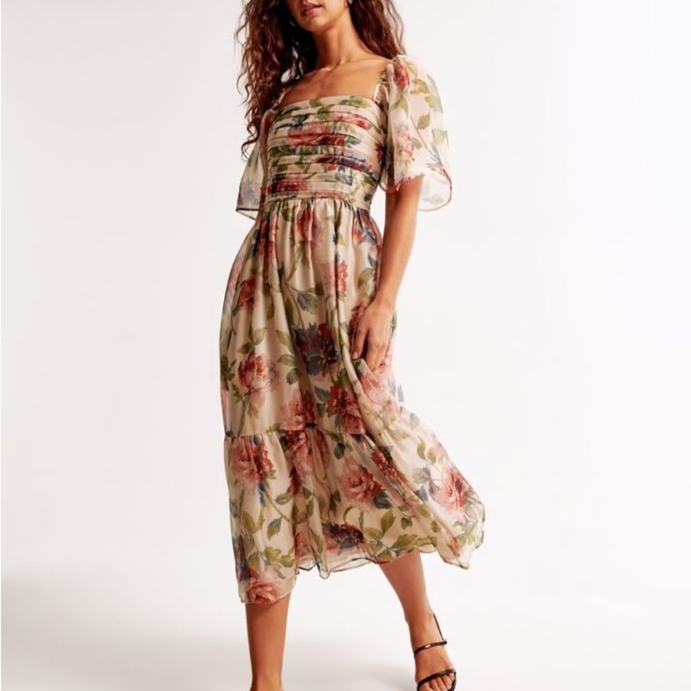 The A&F Emerson Angel Sleeve Midi Dress